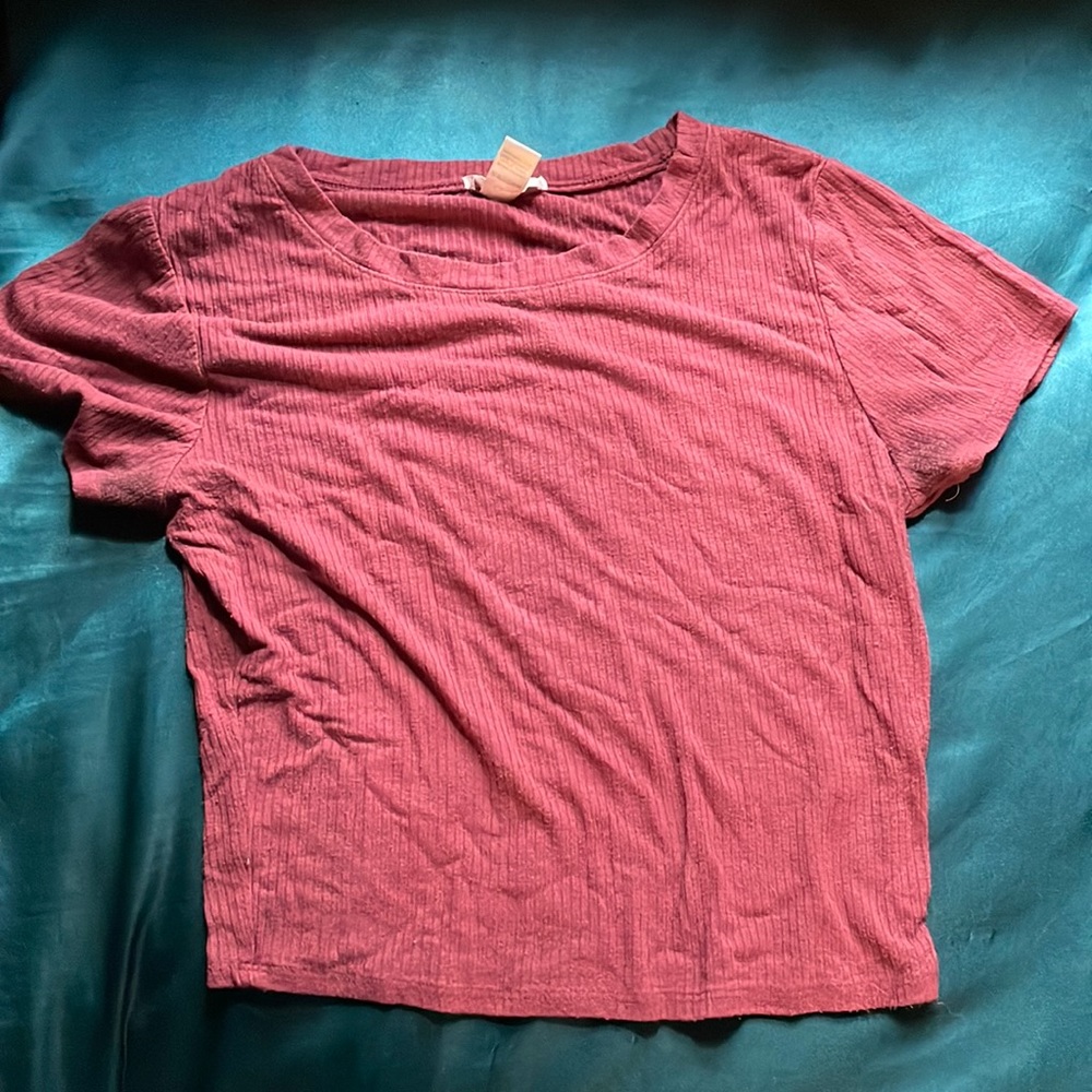 Burgundy/red crop top